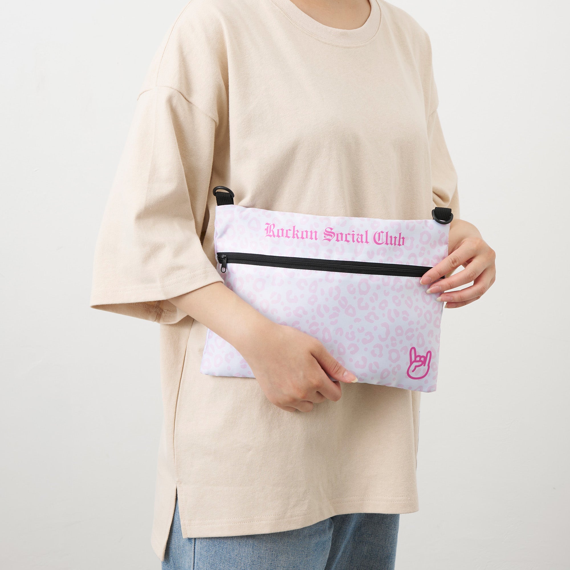 2WAYサコッシュ（ピンクレオパード） – Rockon Social Club | NARITA