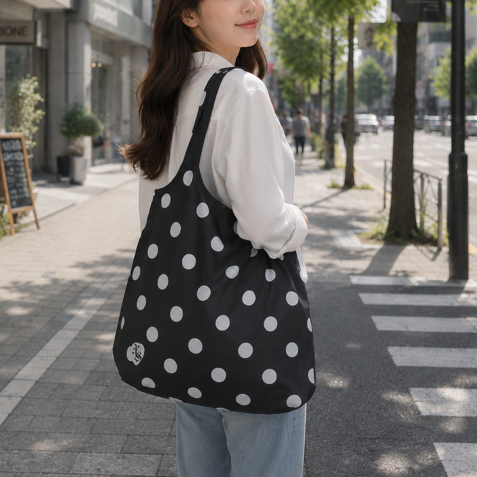 【受注販売】des Noir 水玉エコバッグ